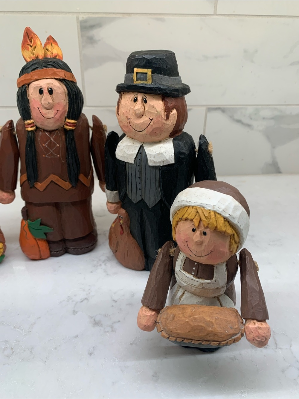 Vtg Eddie Walker Midwest of Cannon Falls Hand-Painted Thanksgiving Set - Picture 4 of 10